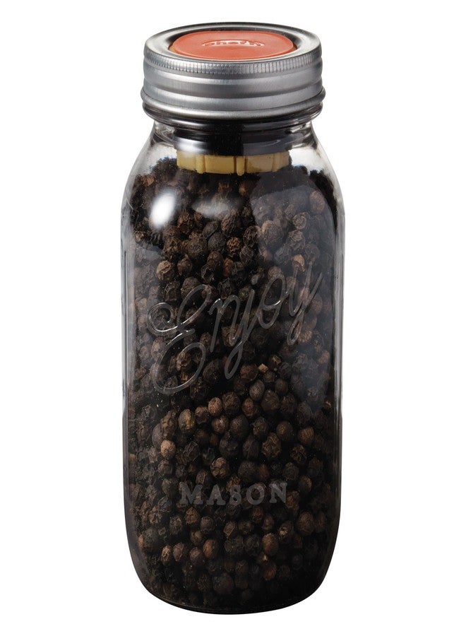 Chef'n Mason Jar Shaped Pepper Grinder and Salt or Sugar Shaker Set, Clear - Image 2
